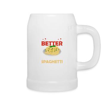 Life Is Better With Spaghetti Italian Food Pasta L - Beer Mug - white - Right