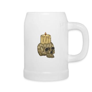 Bougie crânienne - Chope en céramique - blanc - Droite