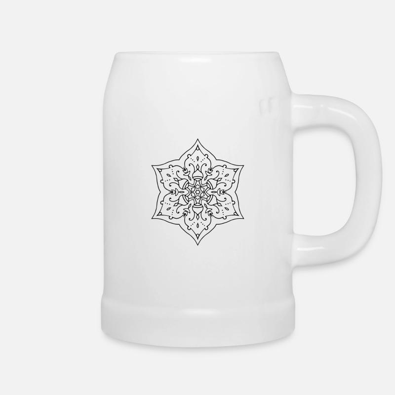 Fleurs Mandala - Chope en céramique - blanc