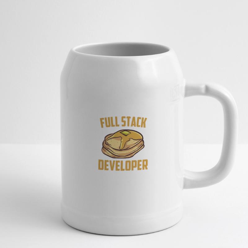 Full Stack Entwickler - Informatik Programmierer Bierkrug