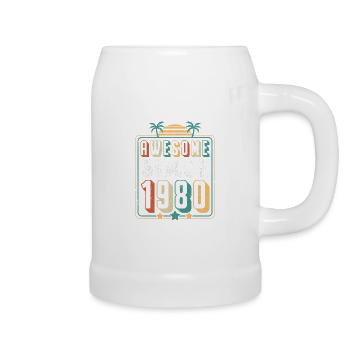Genial seit 1980 43. Geburtstag - Bierkrug - Weiß - Rechts