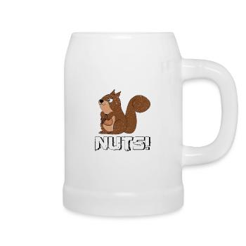 Süßes hungriges Eichhörnchen - Bierkrug - Weiß - Rechts