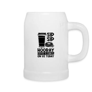 Sirotez Sip Hourra Caféine Café & Donuts Lover - Chope en céramique - blanc - Droite