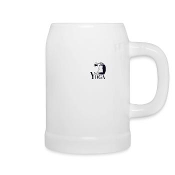 Logo de yoga Emblème Ashtanga Hatha Asanas Kundalini - Chope en céramique - blanc - Droite