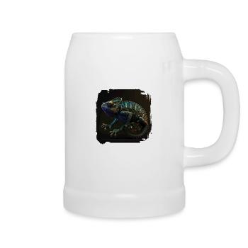 Jackson Chameleon Dystopische Vaporwave - Bierkrug - Weiß - Rechts