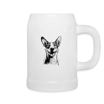 Hundeportrait für stolze Jack Hundebesitzer - Bierkrug - Weiß - Rechts