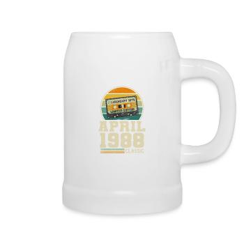 35th birthday April Born 1988 Gift idea - Beer Mug - white - Right