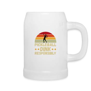 pickleball Dink Responsibly Gift - Beer Mug - white - Right
