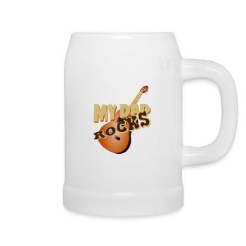 My dad rocks - Beer Mug - white - Right