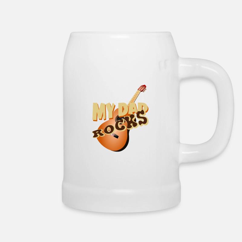My dad rocks - Beer Mug - white
