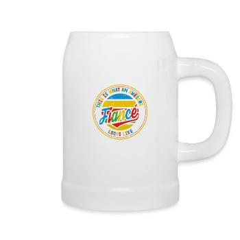 Fiancé Best Wedding Proposal Retro Gift - Beer Mug - white - Right