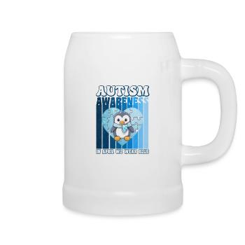 Autism Awareness Pinguin - Bierkrug - Weiß - Rechts