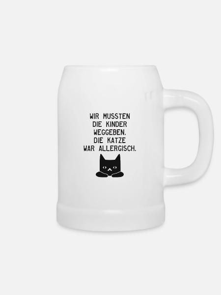 Kinder Allergie - Katze - Bierkrug - Weiß