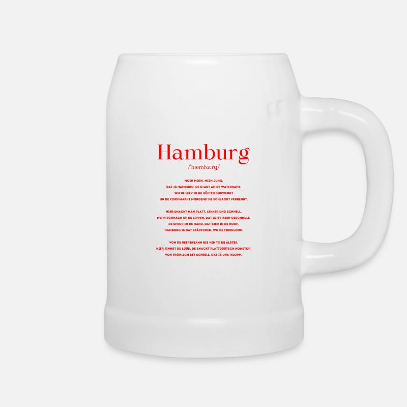 Hamburg Definition Plattdeutsch - Bierkrug - Weiß