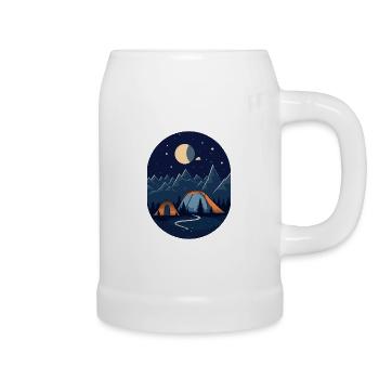 Peaceful solitude - camping in modern style - Beer Mug - white - Right