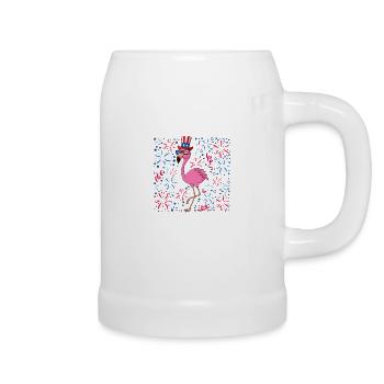 4th of July This Gal Loves Fireworks USA Flamingo - Chope en céramique - blanc - Droite