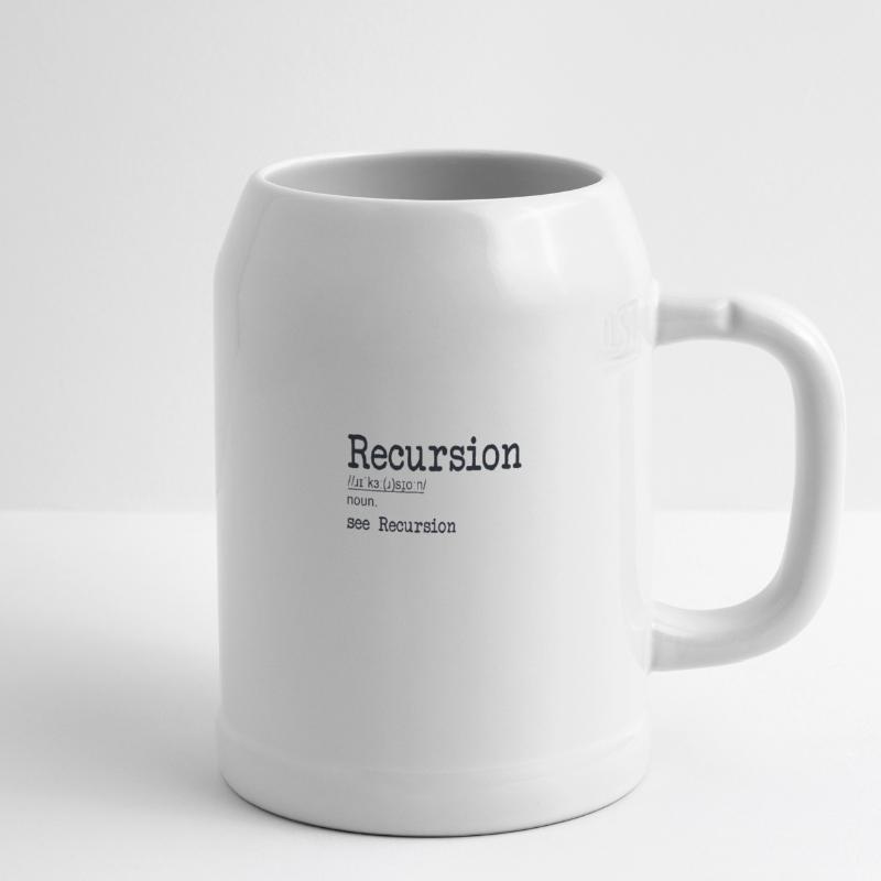 Recursion Definition Developer Coder Programmierer Bierkrug
