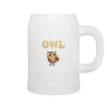 Living That Owl Life Night Owls Nocturnal Bird - Bierkrug - Weiß - Rechts