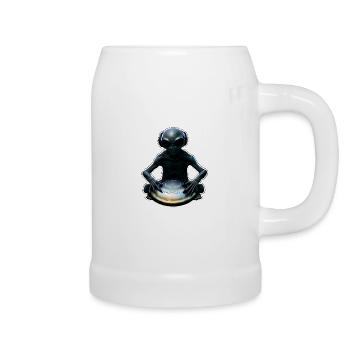 Joueur de handpan extraterrestre - Chope en céramique - blanc - Droite