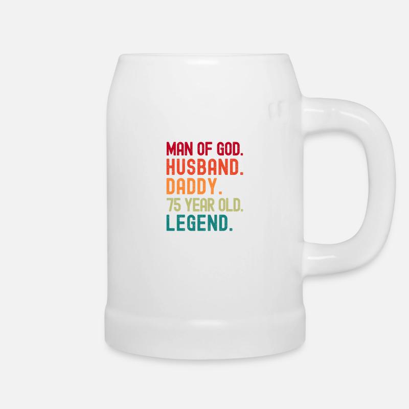 Mann Gottes Ehemann Papa Jahrgang 75. Geburtstag - Bierkrug - Weiß