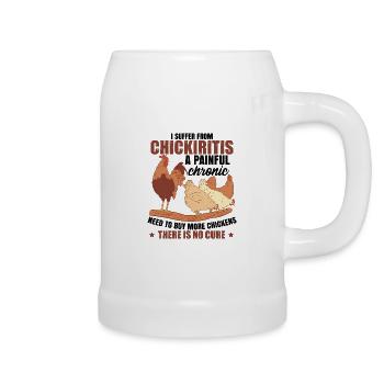 Éleveur de poulets - Chope en céramique - blanc - Droite