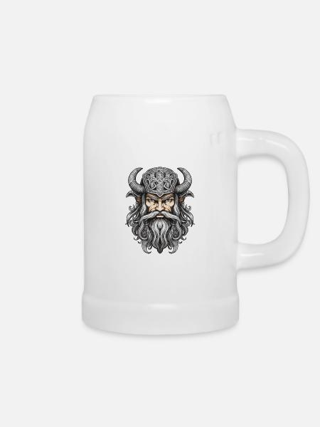 Wikinger Krieger Valhalla Odin - Bierkrug - Weiß