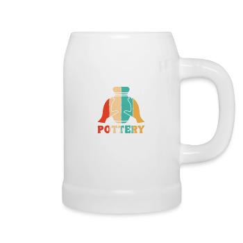 Retro Pottery Hobby Pottery Pro Wheel Lover - Beer Mug - white - Right