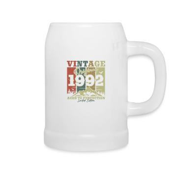 Chemise d’anniversaire vintage originale de 1992 - Chope en céramique - blanc - Droite