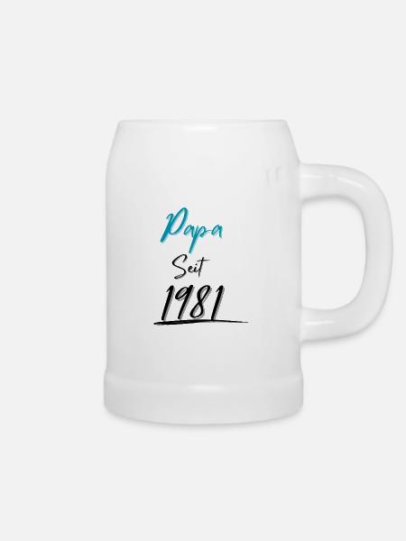 Papa seit 1981 - Bierkrug - Weiß