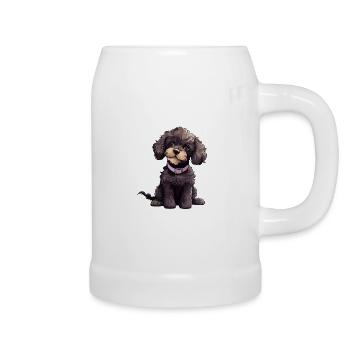 Cute Poodle, Dogs Illustration - Poodle - Beer Mug - white - Right