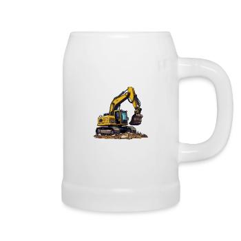 Realistic Comic Excavator - Beer Mug - white - Right