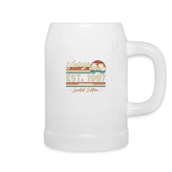 Jahrgangsgeschenk 1997, 26/27 Jahre - Bierkrug - Weiß - Rechts