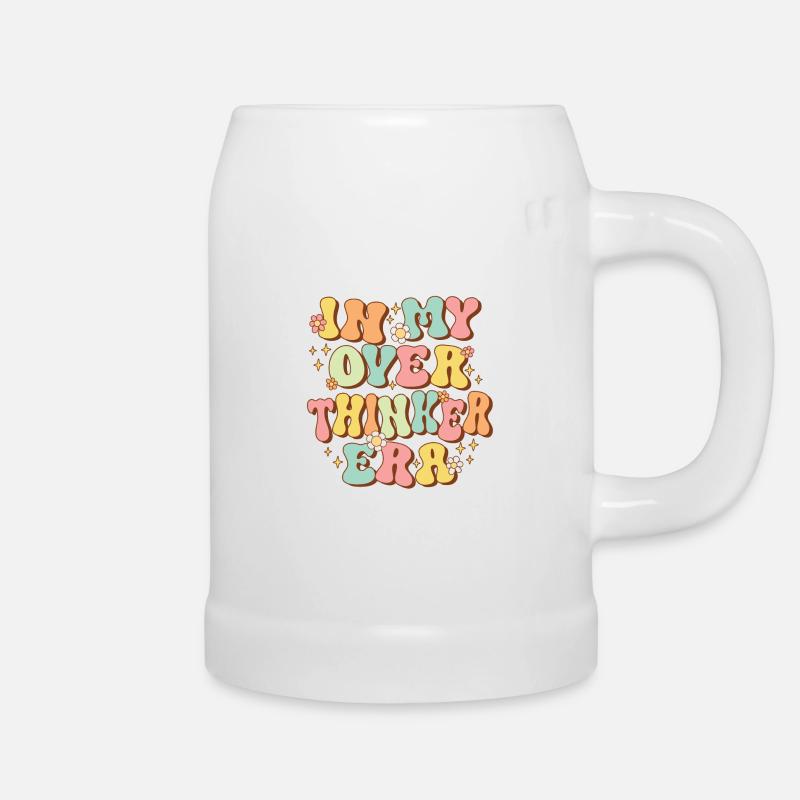 In My Overthinker Era Overthink Groovy - Beer Mug - white