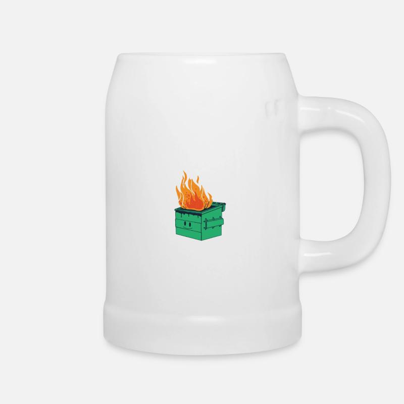Anxiety Quote Emotional Dumpster Fire Heartbroken - Beer Mug - white