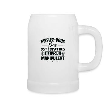 Méfiez vous des ostéopathe ils vous manipulent - Chope en céramique - blanc - Droite