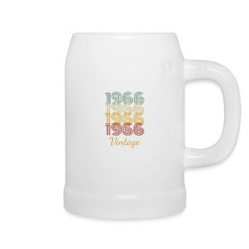 Vintage Geburtstagsgeschenk geboren 1966 Slogan - Bierkrug - Weiß - Rechts