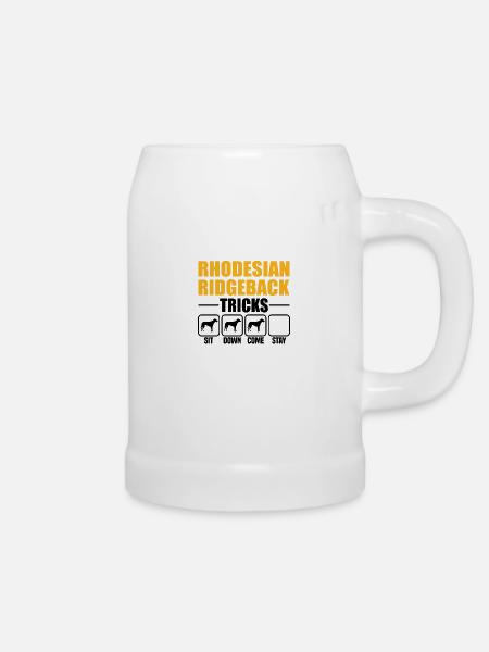 Rhodesian Ridgeback Tricks - Bierkrug - Weiß