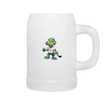 Hockey Hockeyspieler Krokodil Kawaii Comic - Bierkrug - Weiß - Rechts