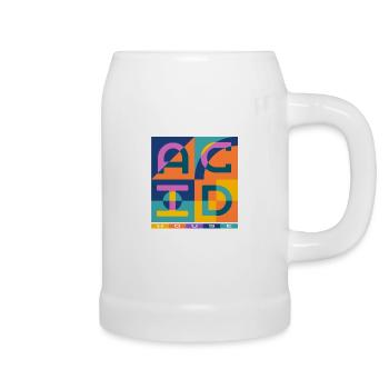 Acid House Techno EDM Party Festival DJ Trip - Beer Mug - white - Right