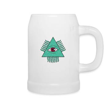 Pyramide Auge - Bierkrug - Weiß - Rechts