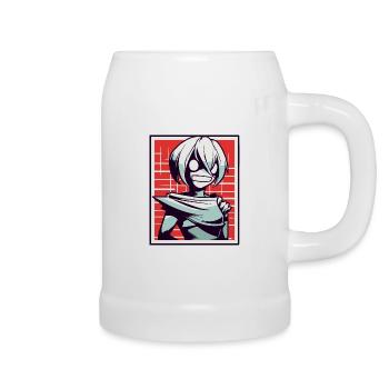 Style d’anime de dessin animé : Zombie Ghoul Girl - Chope en céramique - blanc - Droite