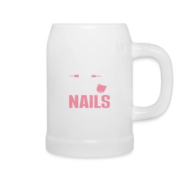 Nageltechniker Nagelstudio Nail Tech - Bierkrug - Weiß - Rechts