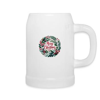 Frohe Weihnachten Design Lustiges Geschenk für Weihnachtsliebhaber - Bierkrug - Weiß - Rechts