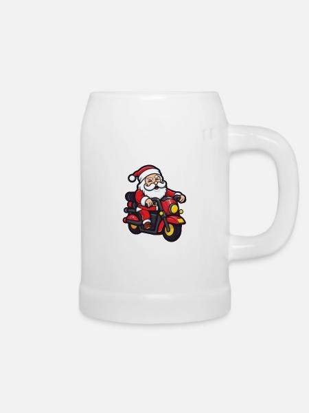 Weihnachtsmann Santa Fahrzeug - Bierkrug - Weiß