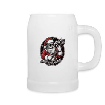 Weihnachtsmann Metal Weihnachten - Bierkrug - Weiß - Rechts