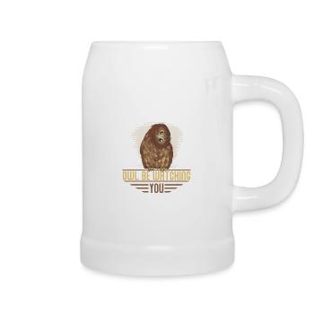 Owl Be Watching You. Night Owls Nocturnal Bird - Bierkrug - Weiß - Rechts