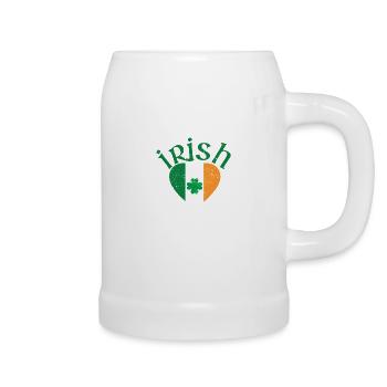 Patriotische irische Flagge Irland Kleeblatt - Bierkrug - Weiß - Rechts