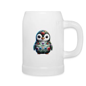 Cadeau d’amant de pingouin Floral cool - Chope en céramique - blanc - Droite