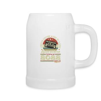 Jahrgang 2022 Original Retro Geburtstagsgeschenk - Bierkrug - Weiß - Rechts