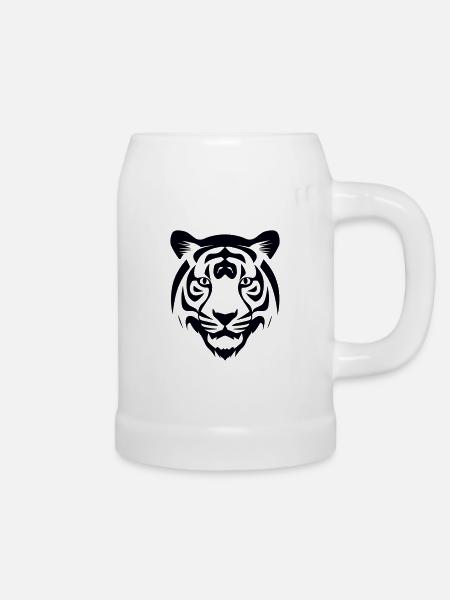 Felin Dschungel-Tigerkopf - Bierkrug - Weiß
